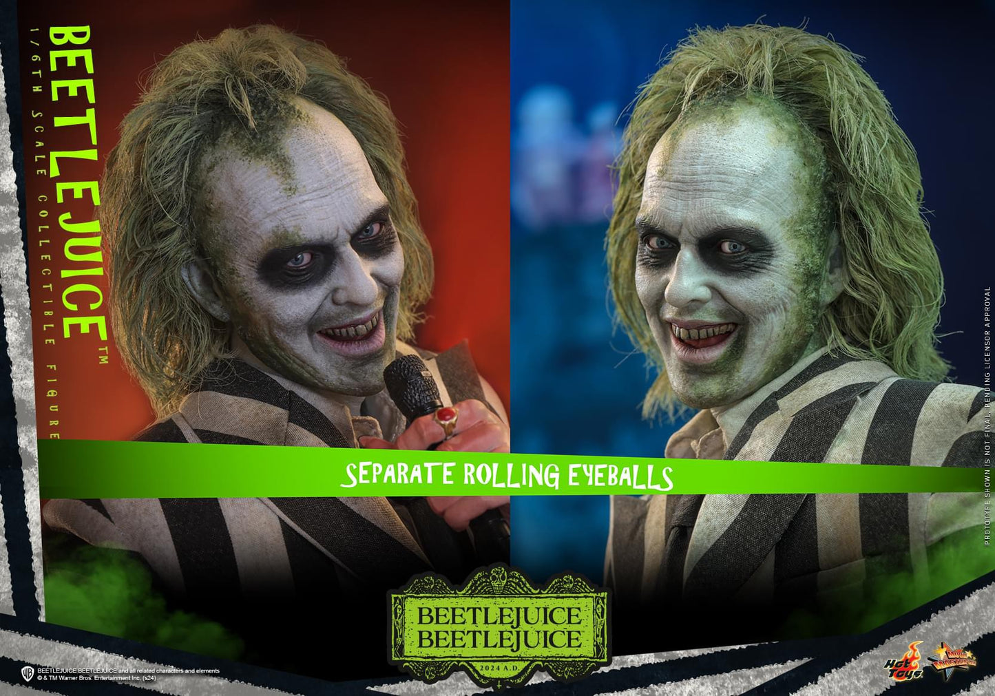 Preventa Figura Beetlejuice marca Hot Toys MMS767 escala 1/6