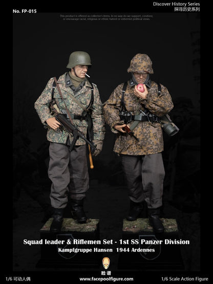 Preventa Set de Figuras Squad Leader y Riflemen - Discover History Series - 1st Panzer Division 1944 marca Facepool FP015A-B escala 1/6