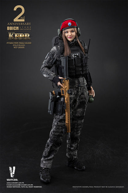 Pedido Figura KERR Python Stripe Female Soldier (Police Black) (Edición Exclusiva - Limitada) marca Verycool VCF-2050S escala 1/6