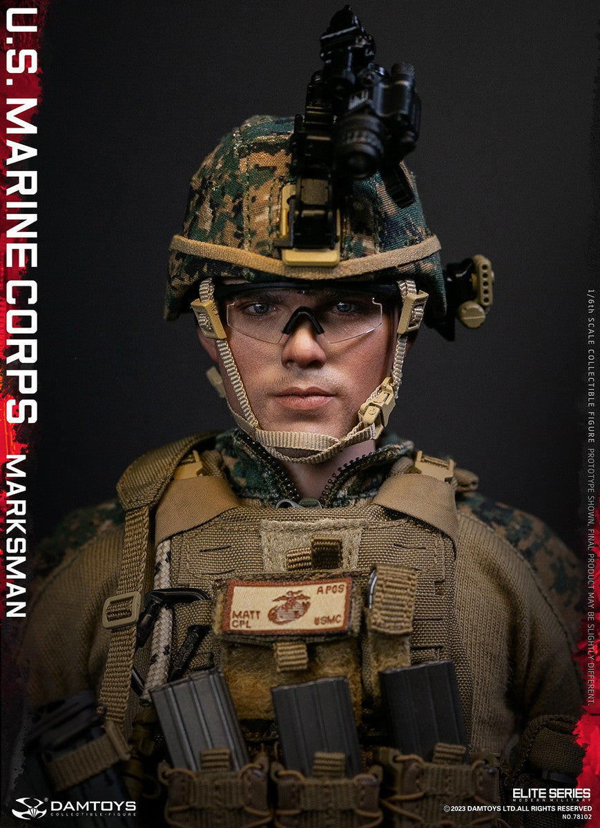 Preventa Figura U.S. Marine Corps Marksman marca Damtoys 78102 escala 1/6