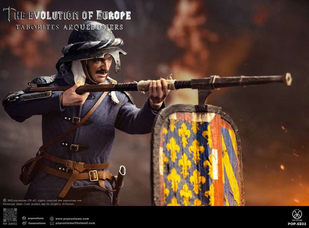 Pedido Figura Taborites Hussite Wars 1420 Arquebusiers- The Evolution of Europe marca POP Costume EE03 escala 1/6