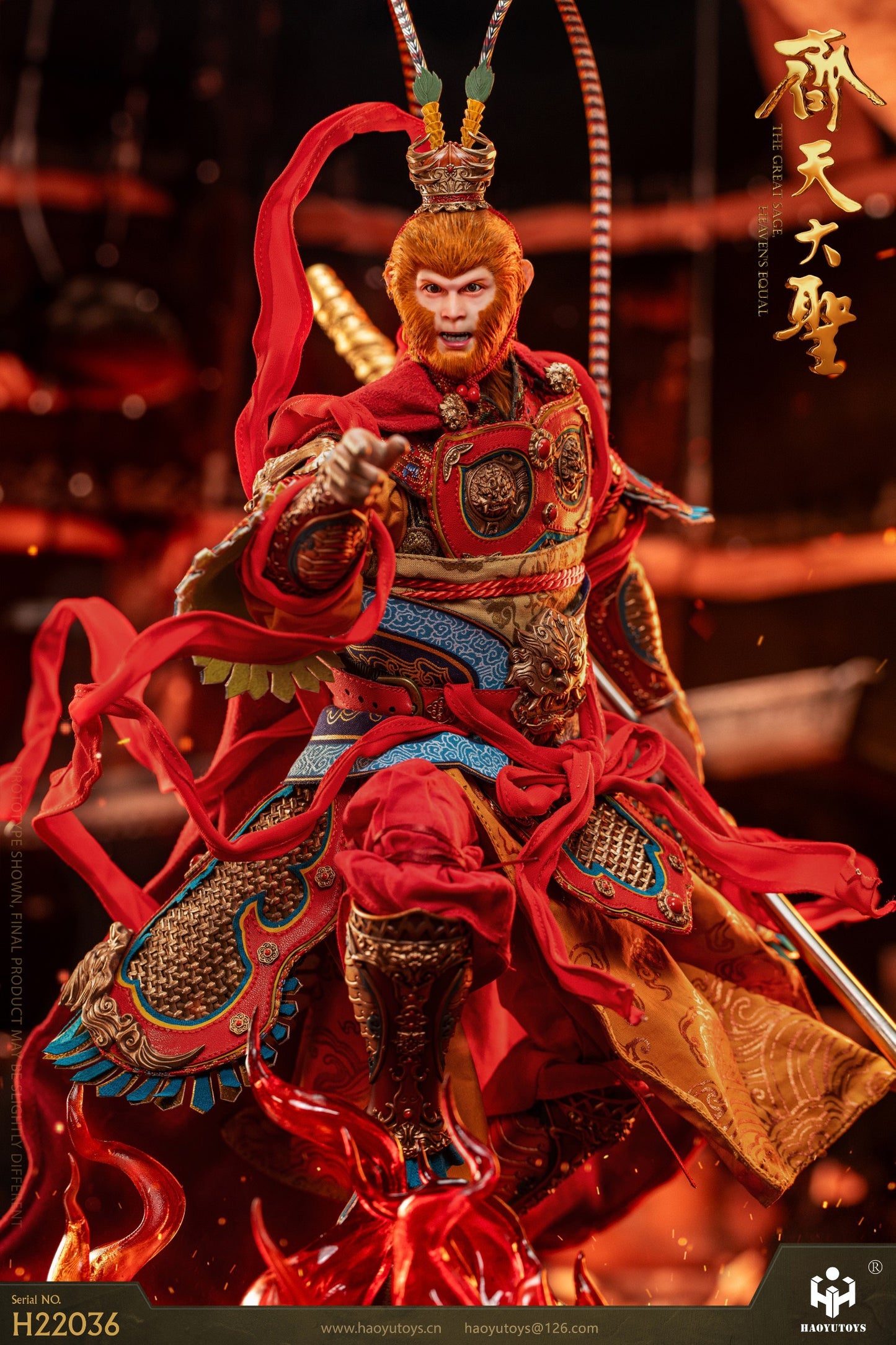 Preventa Figura Monkey King's (Nao Tiangong version) (cobre) marca Haoyutoys H22036 escala 1/6