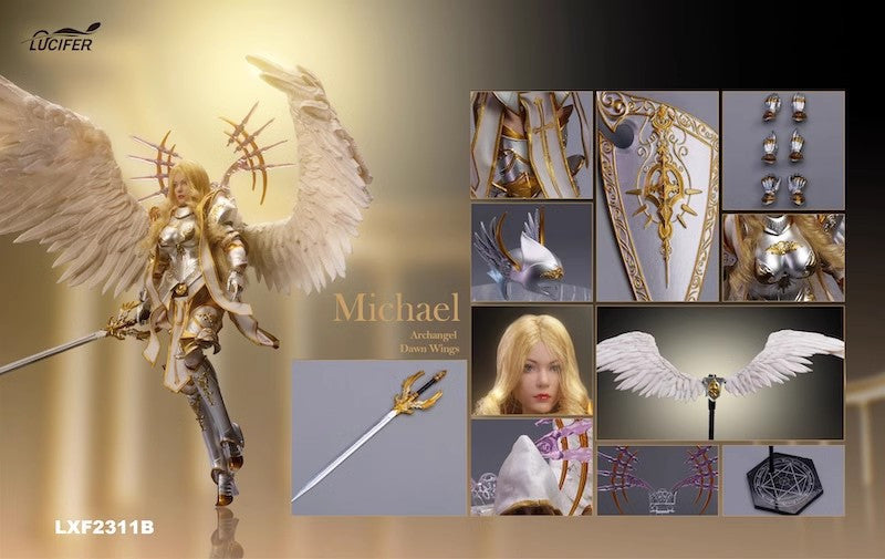 Preventa Figura Michael Archangel Dawn Wings (Silver Armor version) marca Lucifer LXF2311B escala pequeña 1/12