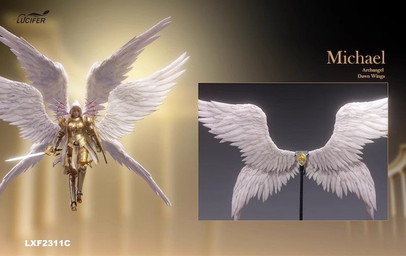 Preventa Accesorios 4 Alas para Michael Archangel Dawn Wings marca Lucifer LXF2311C escala pequeña 1/12