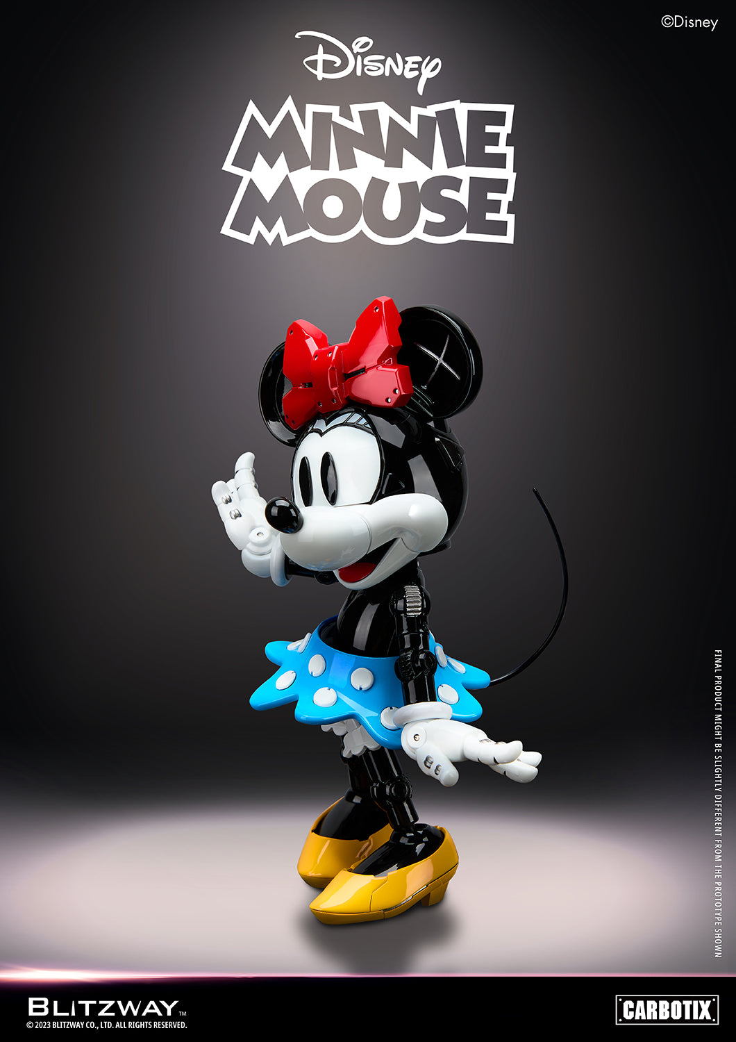 Preventa Figura Minnie Mouse (DIECAST) - Disney Carbotix Series marca Blitzway BW-CA-10505 (18.2 cm)