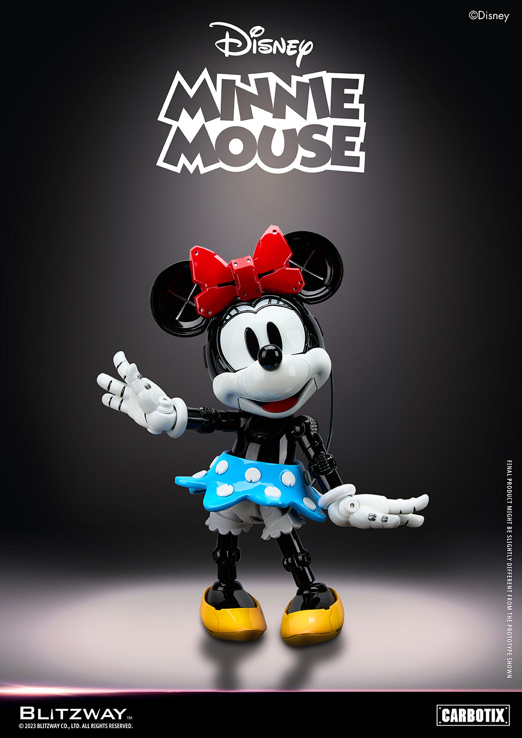 Preventa Figura Minnie Mouse (DIECAST) - Disney Carbotix Series marca Blitzway BW-CA-10505 (18.2 cm)