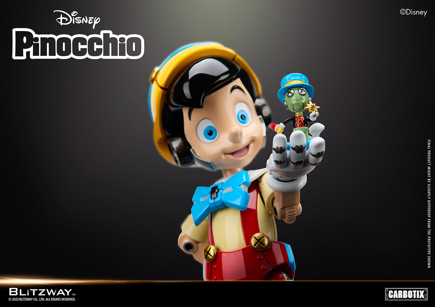 Preventa Figura Pinocchio (DIECAST) - Disney Carbotix Series marca Blitzway BW-CA-10506 (19.5 cm)