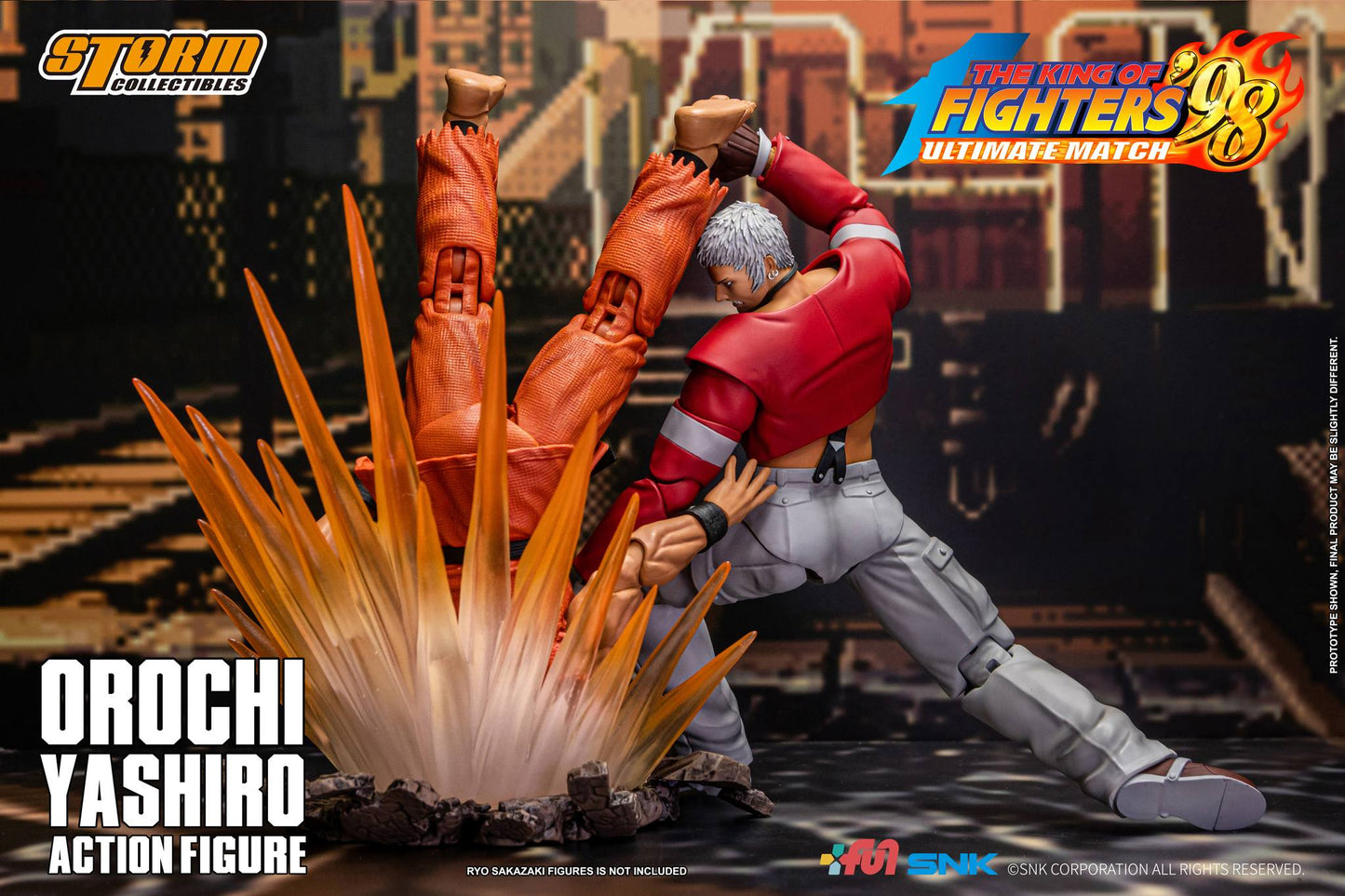 Preventa Figura OROCHI YASHIRO - The King of Fighters '98 Unlimited Match marca Storm Collectibles SKKF13 escala pequeña 1/12