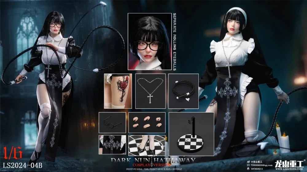 Preventa Figura Dark Nun Hathaway (black hair version) marca LongShan LS2024-04B escala 1/6