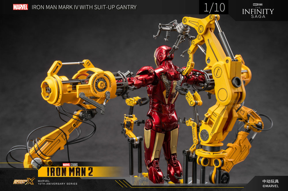 [EN STOCK] Figura Iron Man Mark IV con Suit-Up Gantry - Iron Man 2 marca ZD Toys escala 1/10 (18 cm)