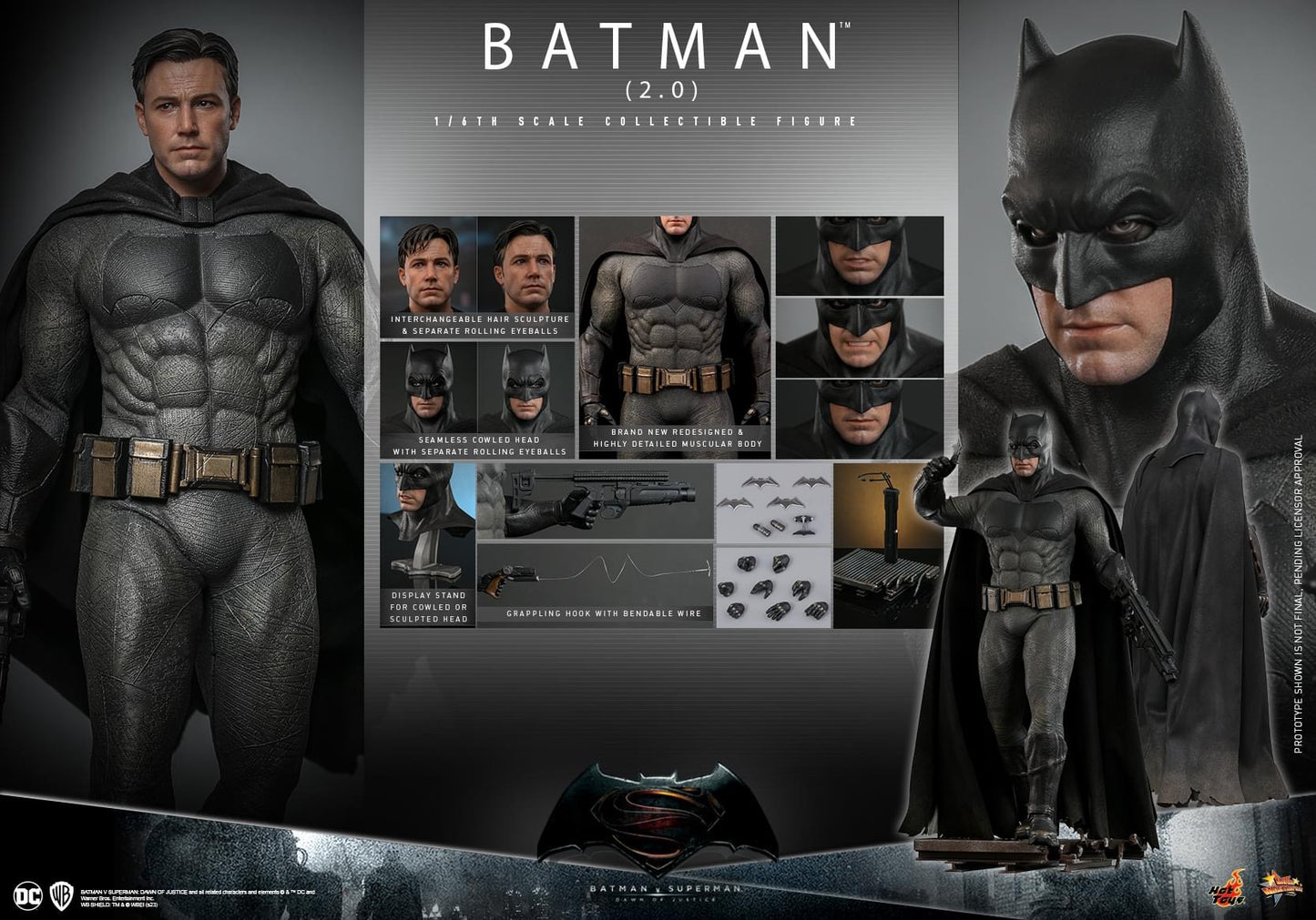 Preventa Figura Batman (2.0) - Batman v Superman: Dawn of Justice™ marca Hot Toys MMS731 escala 1/6