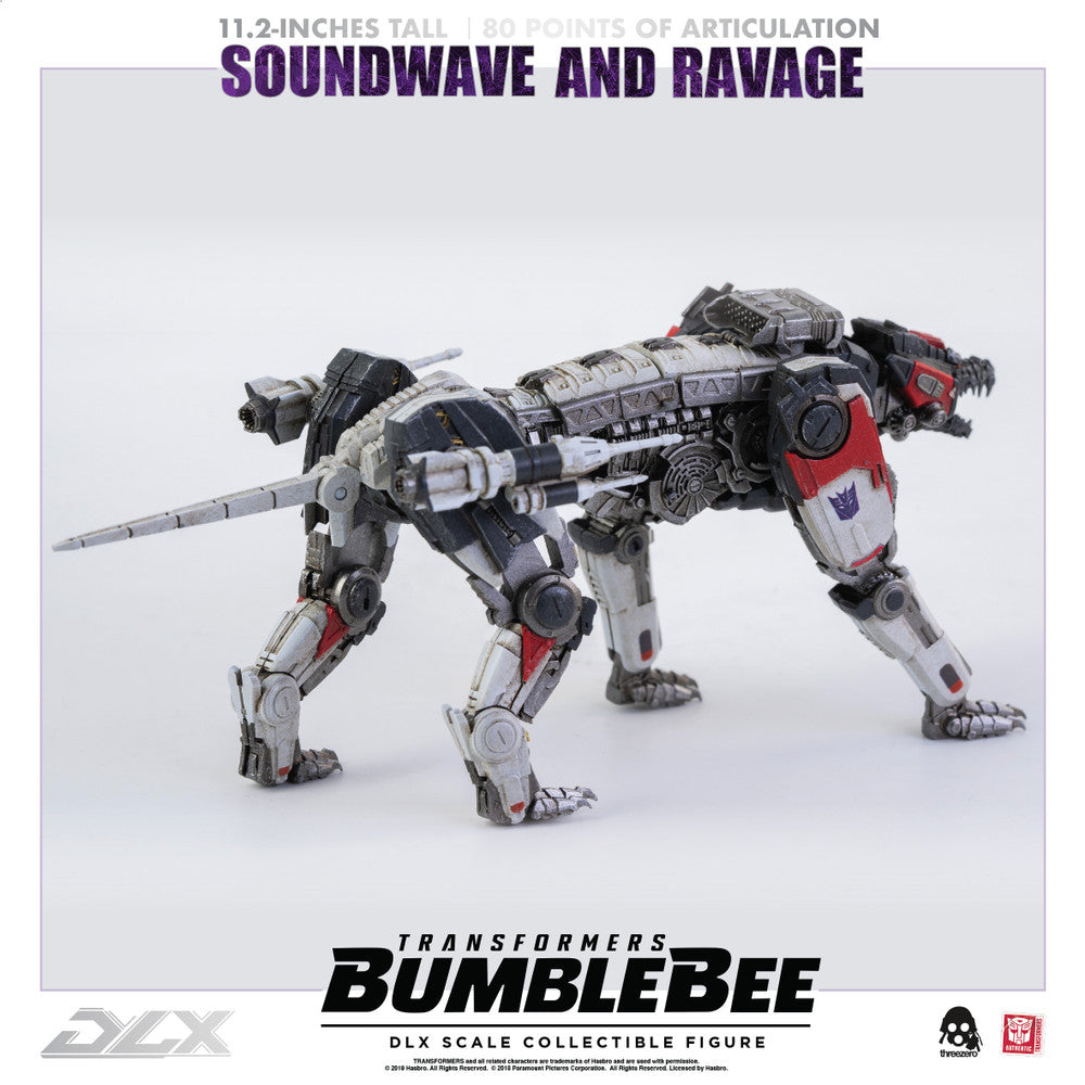 Preventa Figura DLX Soundwave y Ravage - Transformers: Bumblebee Movie marca Threezero 3Z0160 (28.5 cm) (relanzamiento)