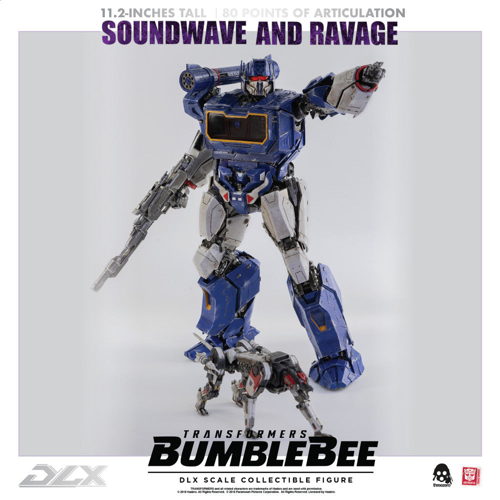 Preventa Figura DLX Soundwave y Ravage - Transformers: Bumblebee Movie marca Threezero 3Z0160 (28.5 cm) (relanzamiento)