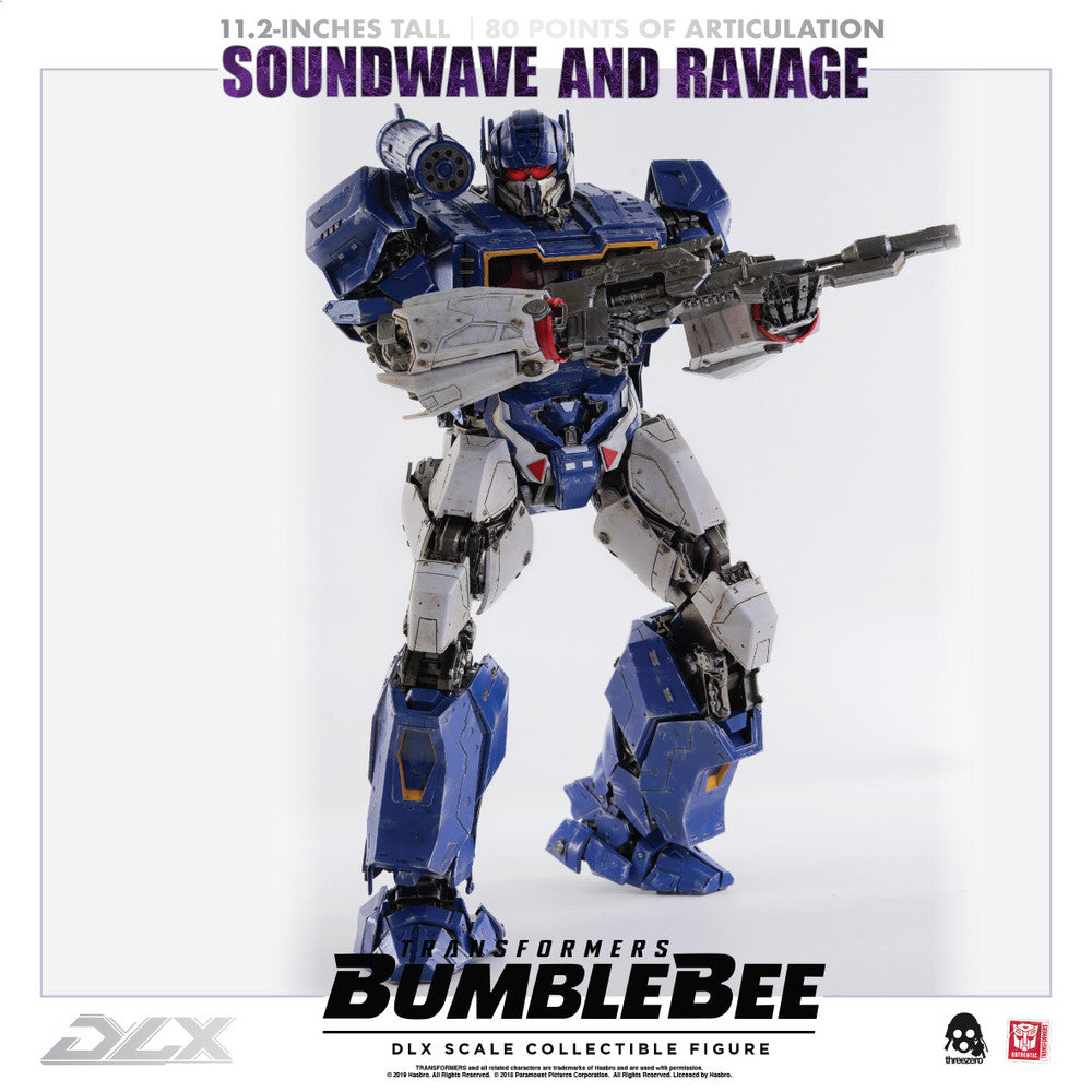 Preventa Figura DLX Soundwave y Ravage - Transformers: Bumblebee Movie marca Threezero 3Z0160 (28.5 cm) (relanzamiento)