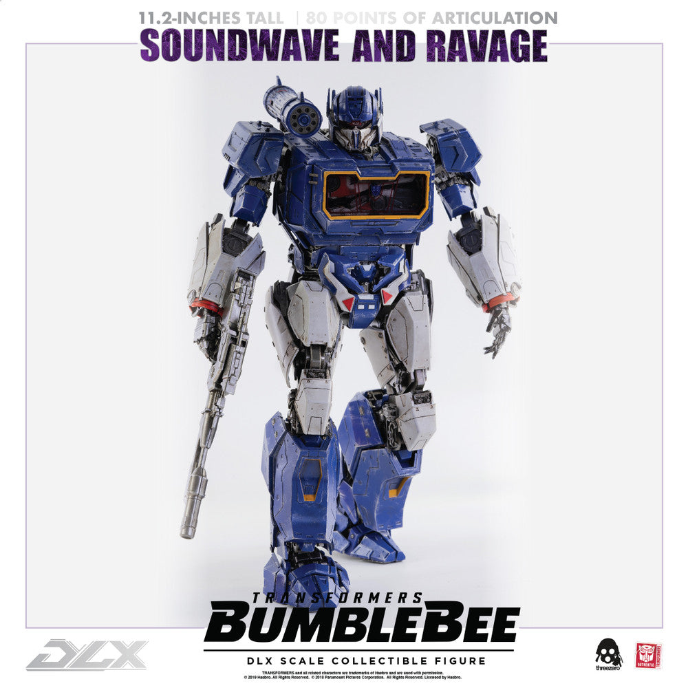 Preventa Figura DLX Soundwave y Ravage - Transformers: Bumblebee Movie marca Threezero 3Z0160 (28.5 cm) (relanzamiento)