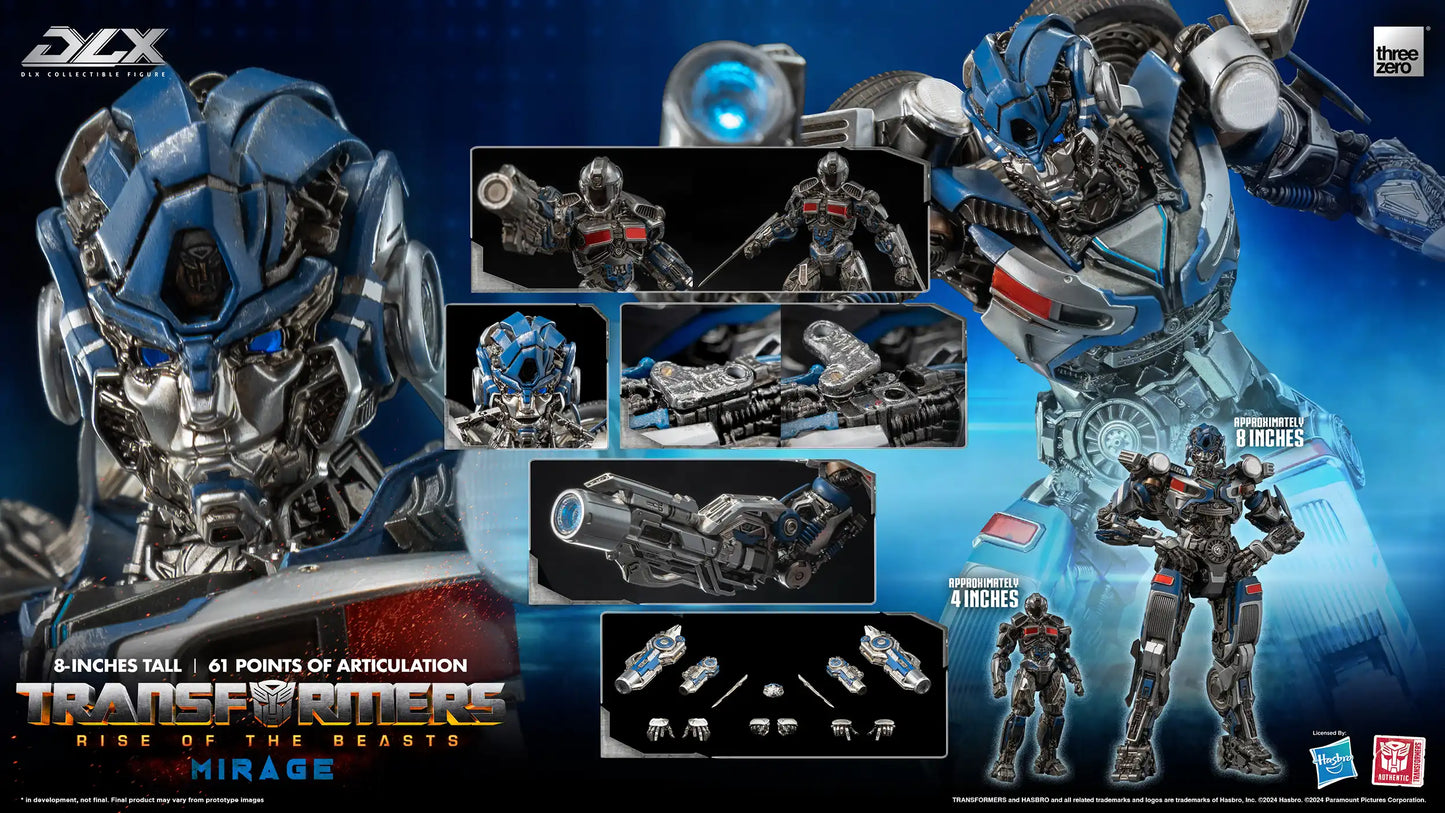 Preventa Figura DLX Mirage - Transformers: Rise of the Beasts marca Threezero 3Z0564 (20.32 cm)