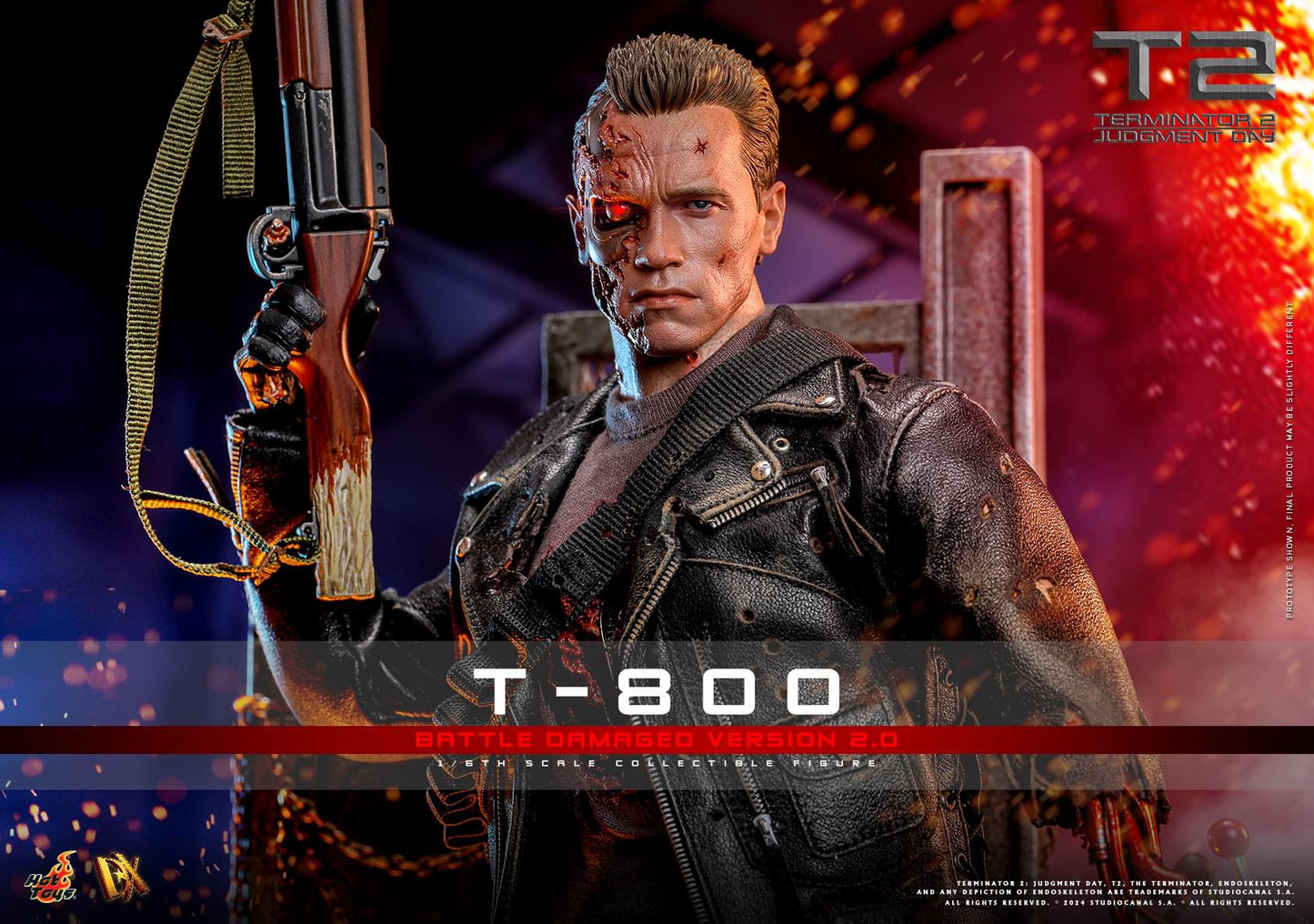 Preventa Figura T-800 (Battle Damaged Version 2.0) - Terminator 2: Judgment Day marca Hot Toys DX46 escala 1/6