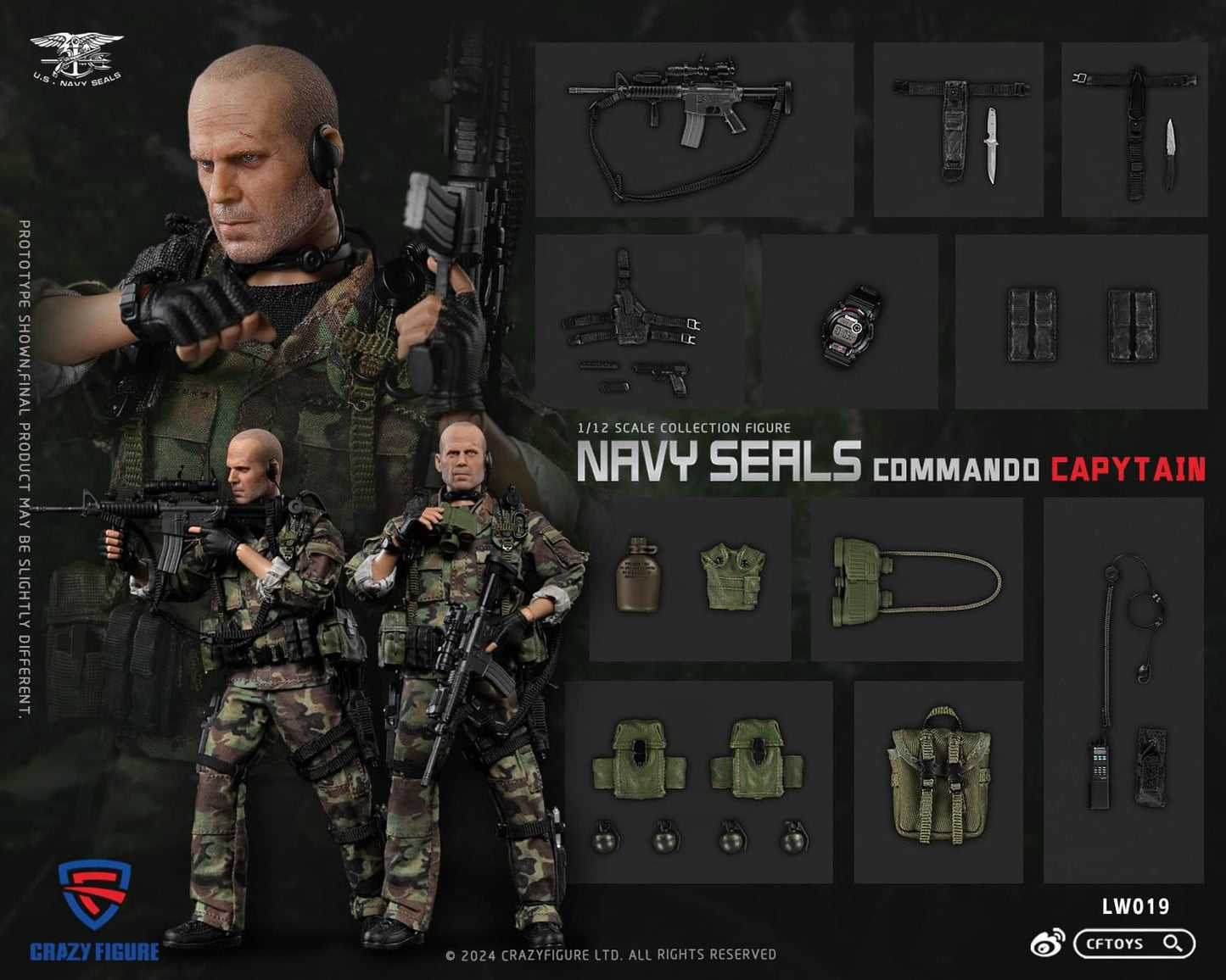 Preventa Figura Navy Seal Special Assault Team Captain marca CFToys LW019 escala pequeña 1/12