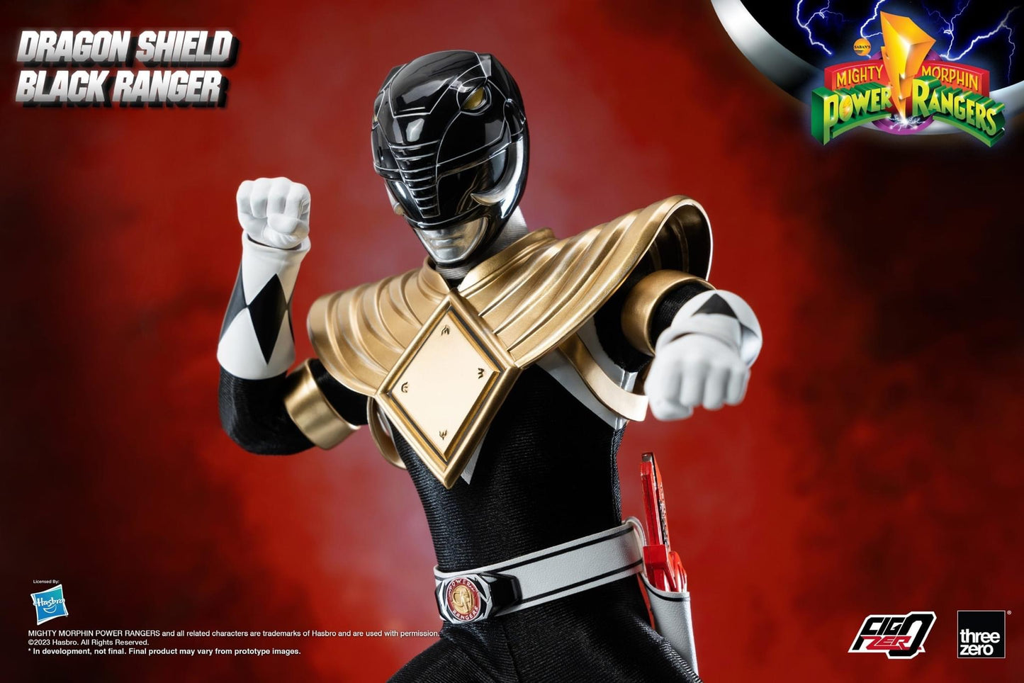 Pedido Figura Dragon Shield Black Ranger - Mighty Morphin Power Rangers - FigZero marca Threezero 3Z0591 escala 1/6