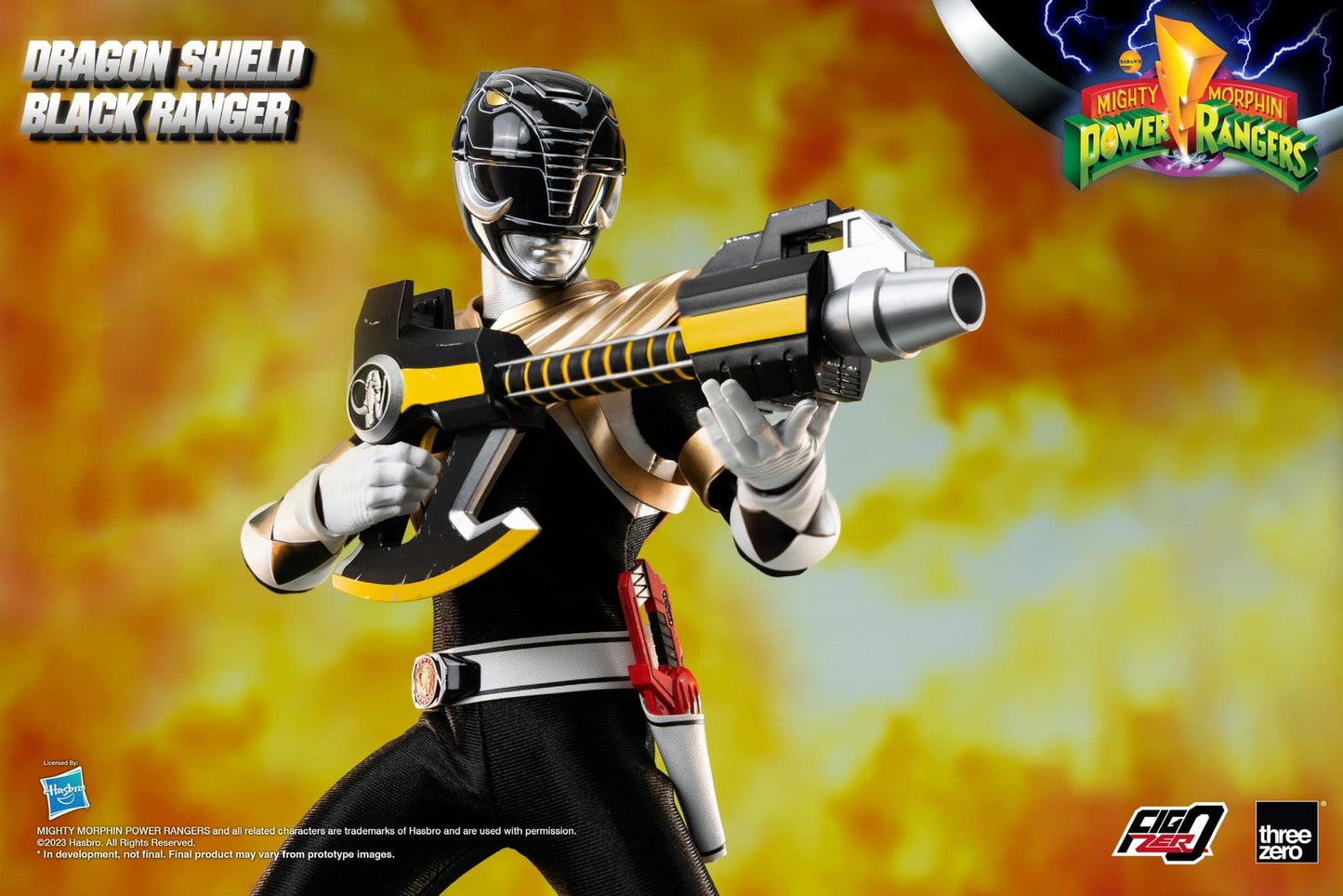 Pedido Figura Dragon Shield Black Ranger - Mighty Morphin Power Rangers - FigZero marca Threezero 3Z0591 escala 1/6