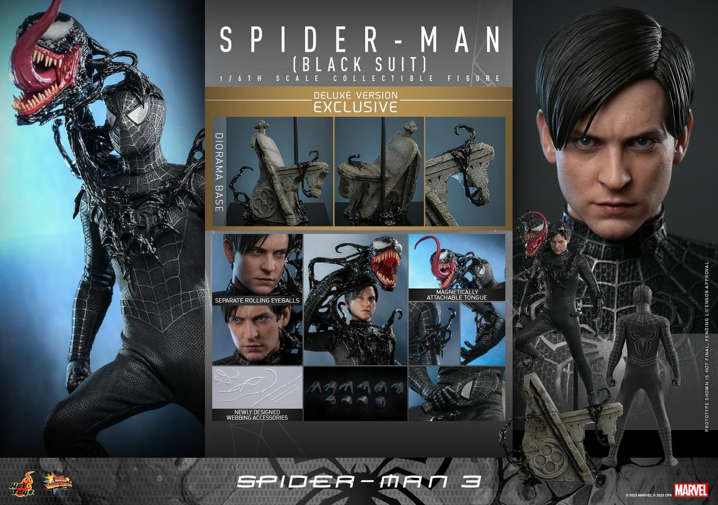 Preventa Figura SPIDER-MAN (Black Suit) (Deluxe Edition) - Spider-Man 3 marca Hot Toys MMS728 escala 1/6