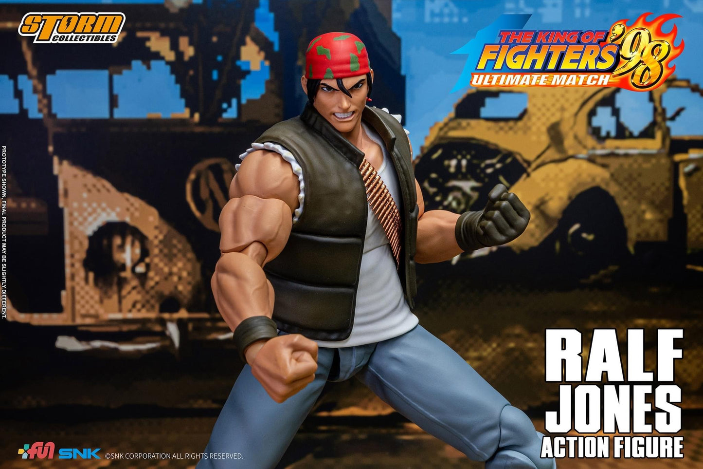 Preventa Figura Ralf Jones - The King of Fighters '98 Unlimited Match marca Storm Collectibles SKKF14 escala pequeña 1/12