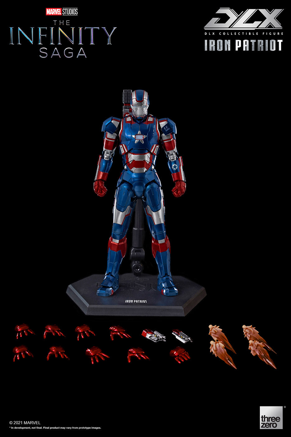 Pedido Figura DLX Iron Patriot - Avengers: Infinity Saga marca Threezero 3Z0257 escala pequeña 1/12