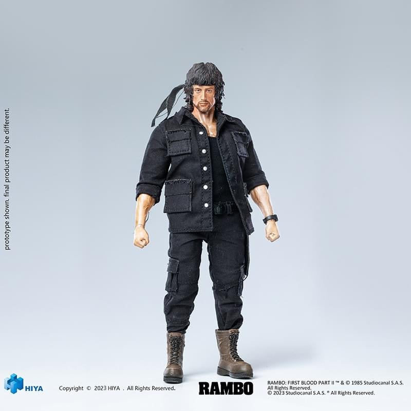 Pedido Figura John Rambo - Rambo: First Blood Part II Exquisite Super Series marca HIYA ESR0099 escala pequeña 1/12