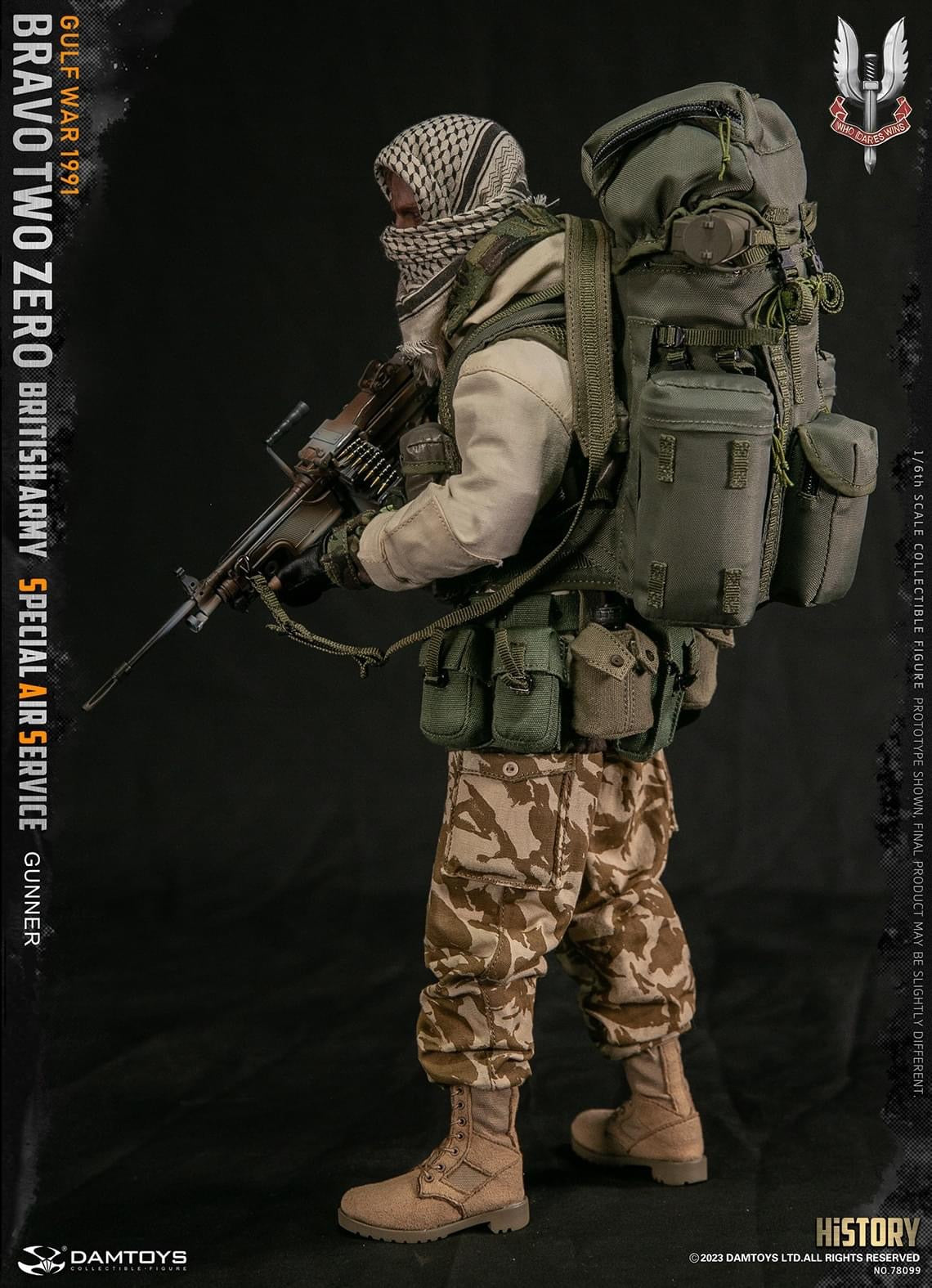 Preventa Figura Bravo Two Zero - British Army SAS Gunner marca Damtoys 78099 escala 1/6