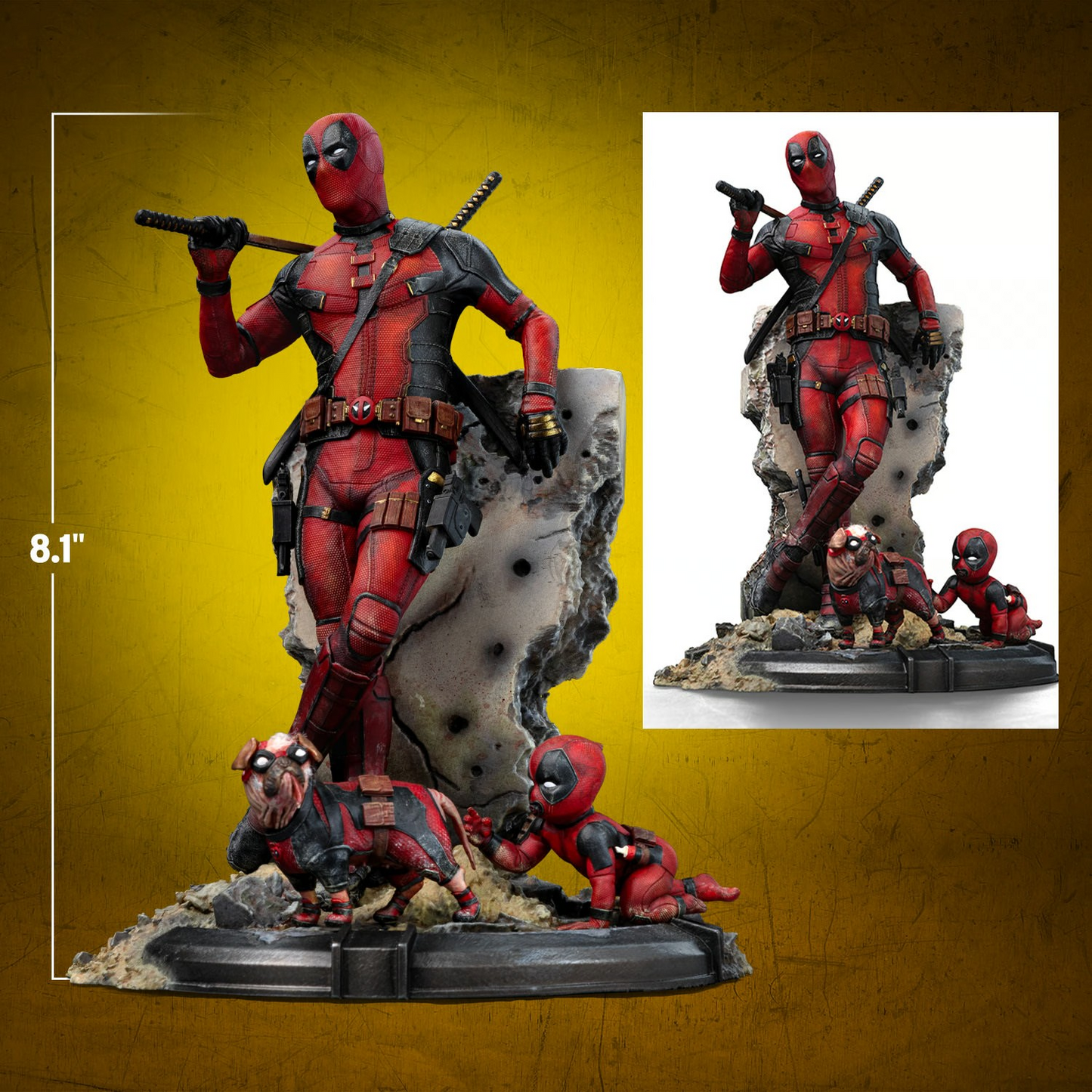 Preventa Estatua Deadpool (Babypool & Dogpool) - Deadpool & Wolverine - Limited Edition marca Iron Studios escala de arte 1/10