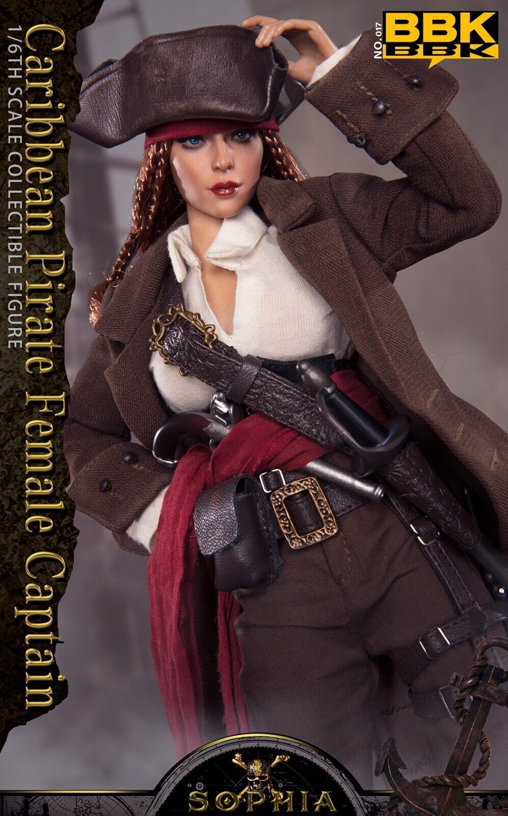 Pedido Figura Caribbean Pirate Female Captain Sophia marca BBK BBK017 escala 1/6