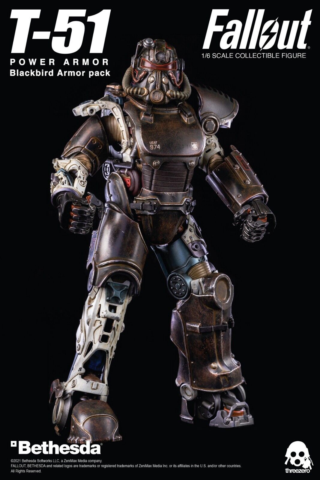 Pedido Set Fallout T-51 Power Armor - Blackbird Armor Pack marca Threezero 3Z0179 escala 1/6