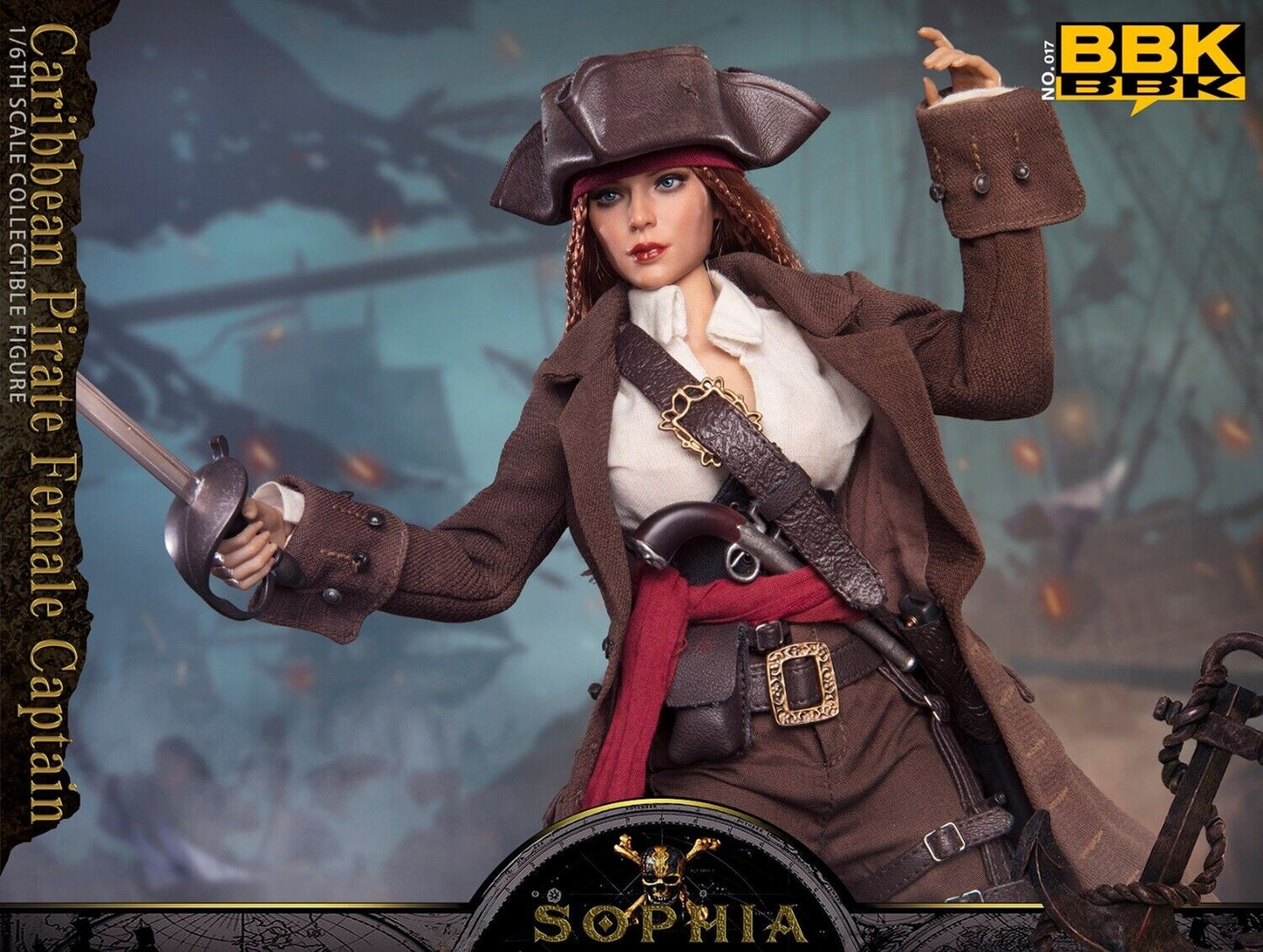 Pedido Figura Caribbean Pirate Female Captain Sophia marca BBK BBK017 escala 1/6