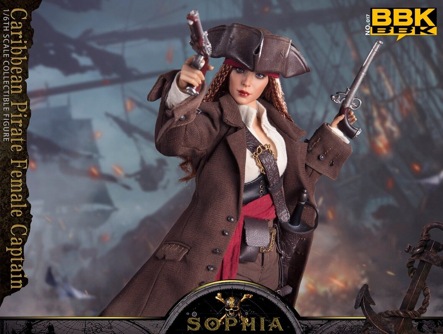 Pedido Figura Caribbean Pirate Female Captain Sophia marca BBK BBK017 escala 1/6