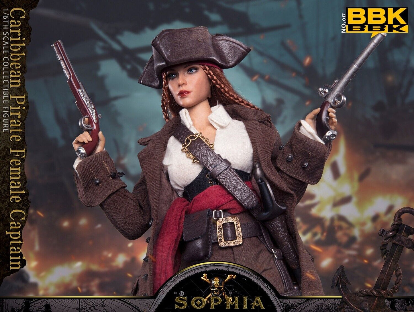 Pedido Figura Caribbean Pirate Female Captain Sophia marca BBK BBK017 escala 1/6