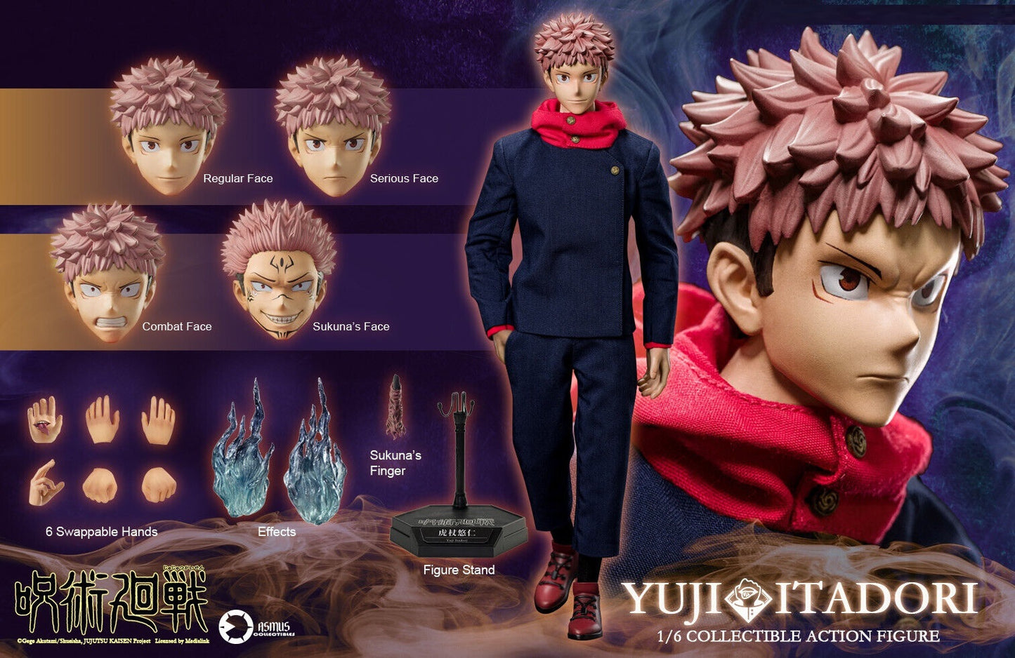 Preventa Figura Itadori Yuji - Jujutsu Kaisen marca Asmus JJKS02A escala 1/6 (relanzamiento)