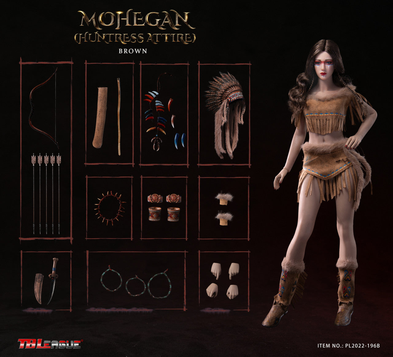 Pedido Figura Mohegan Huntress Attire (brown version) marca TBLeague PL2022-196B escala 1/6