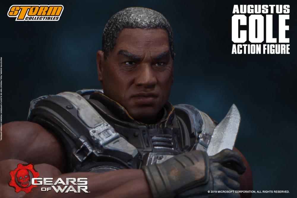 Pedido Figura Augustus Cole - Gears of War marca Storm Collectibles escala pequeña 1/12