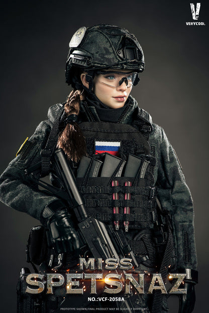 Pedido Figura Russian Special Combat Soldier Miss Spetsnaz (Black vest version) marca Verycool VCF-2058A escala 1/6