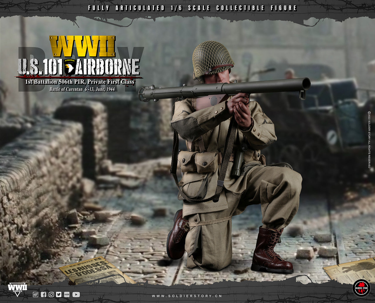 Pedido Figura Private First Class - WWII US 101st Airborne 1st Battalion 506th PIR marca Soldier Story SS126 escala 1/6