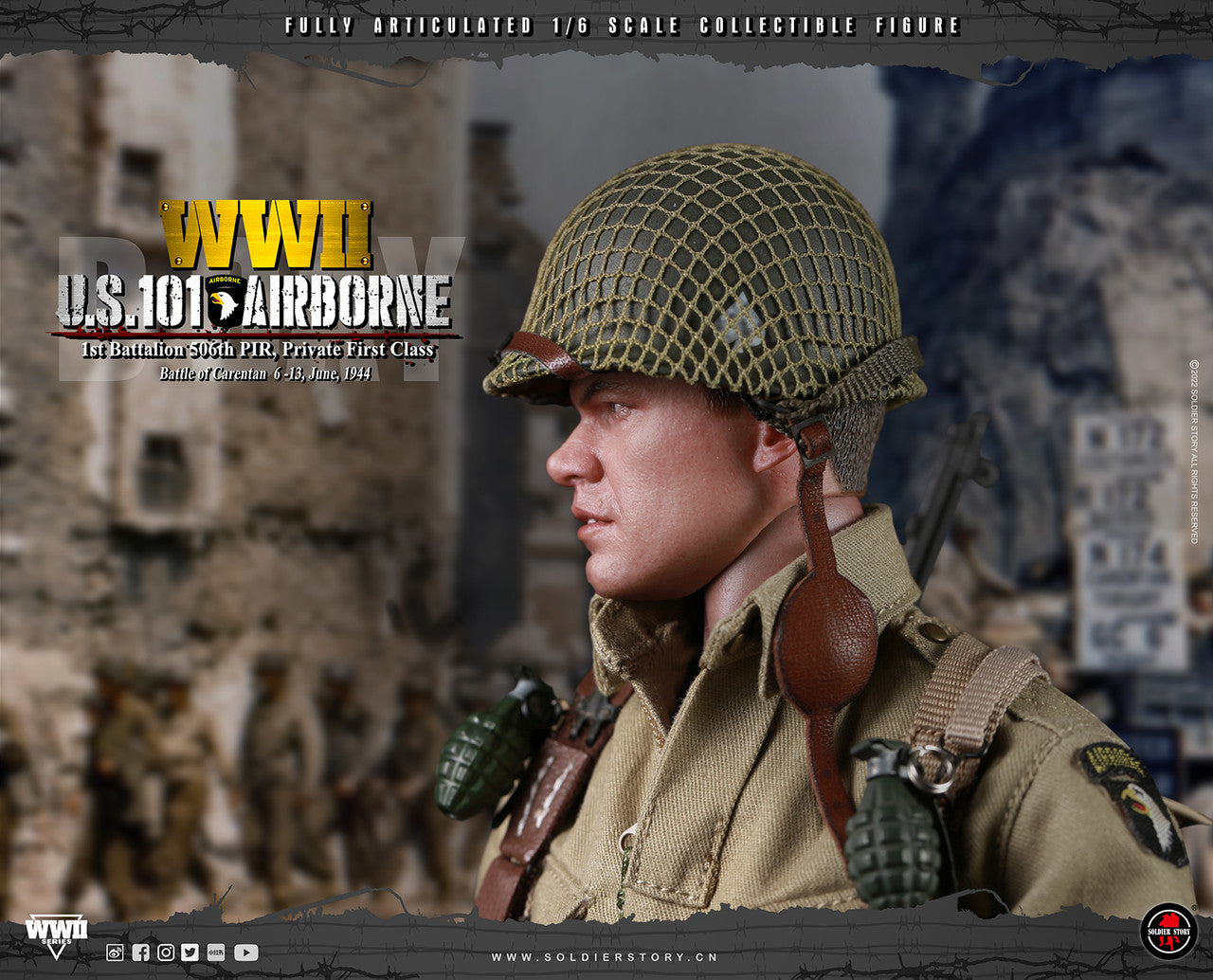 Pedido Figura Private First Class - WWII US 101st Airborne 1st Battalion 506th PIR marca Soldier Story SS126 escala 1/6