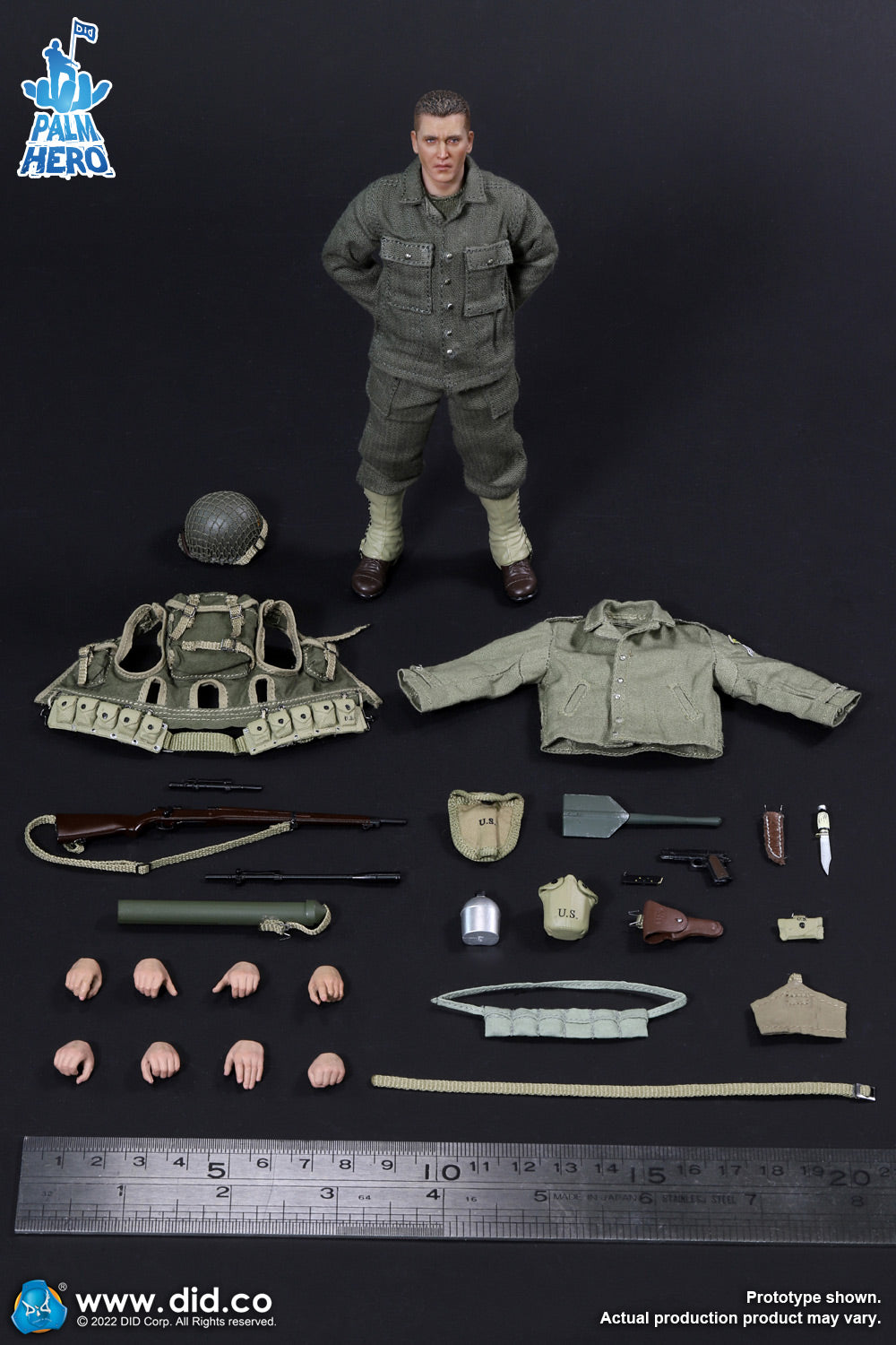 Pedido Figura Private Jackson - WWII US 2nd Ranger Battalion - Palm Hero Series 2 marca DID XA80009 escala pequeña 1/12