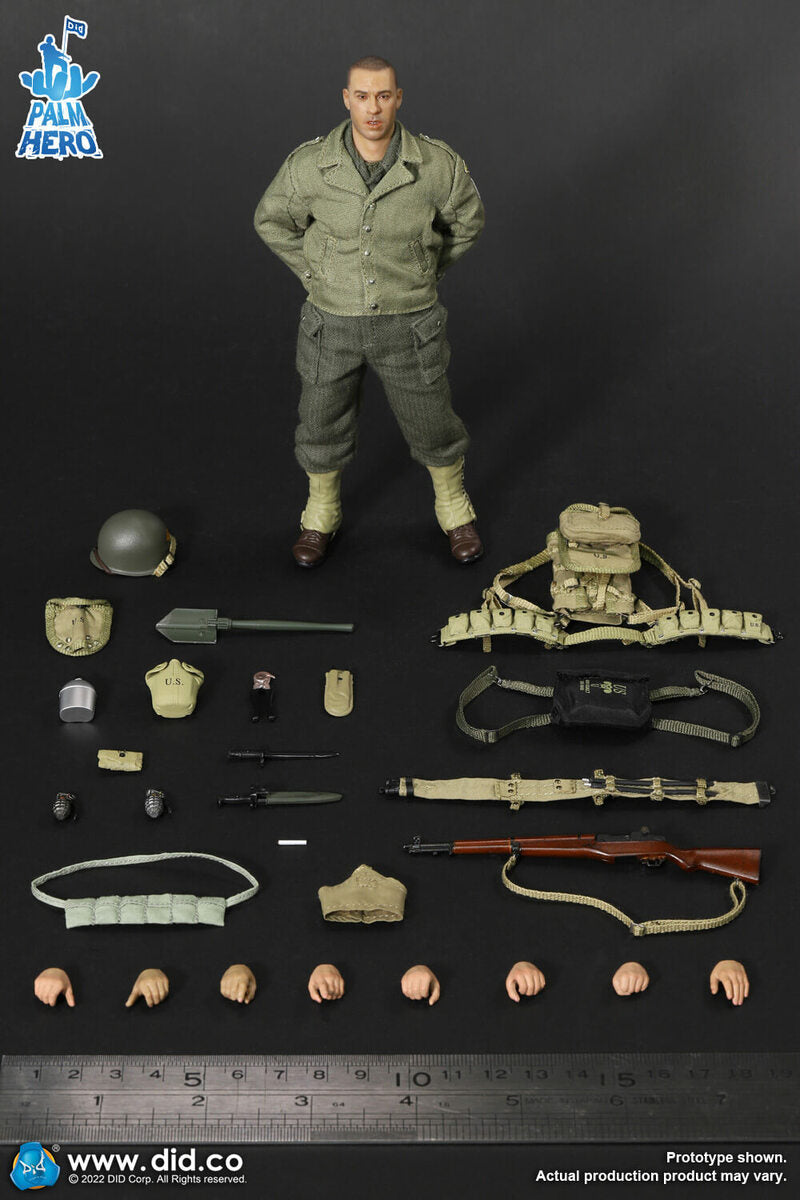 Pedido Figura Private Caparzo - WWII US 2nd Ranger Battalion - Palm Hero Series 3 marca DID XA80011 escala pequeña 1/12