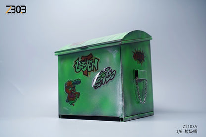 Pedido Diorama Trash Dumpster / Contenedor de basura (2 versiones) marca ZBobToys escala 1/6