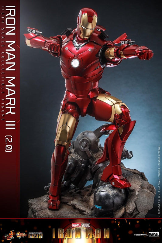 Preventa Figura Iron Man Mark III (2.0) Diecast marca Hot Toys MMS664D48 escala 1/6