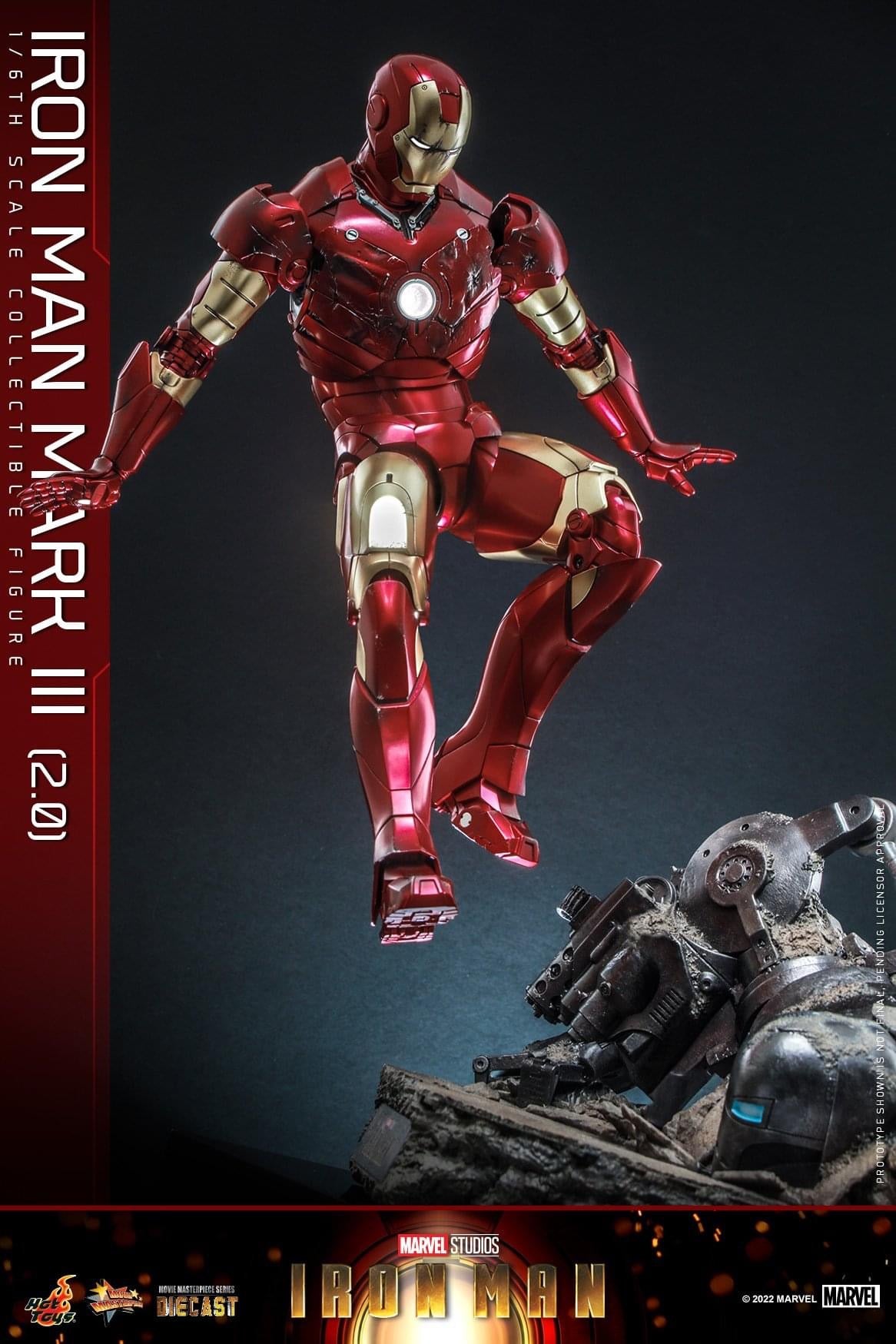 Preventa Figura Iron Man Mark III (2.0) Diecast marca Hot Toys MMS664D48 escala 1/6