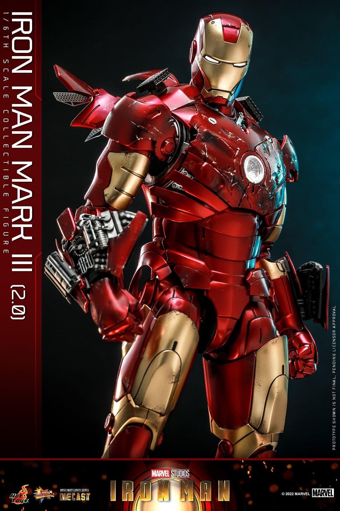 Preventa Figura Iron Man Mark III (2.0) Diecast marca Hot Toys MMS664D48 escala 1/6