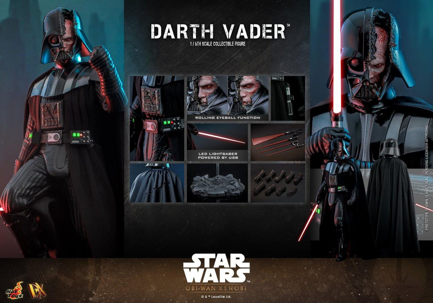 Preventa Figura Darth Vader - Star Wars™: Obi-Wan Kenobi Series marca Hot Toys DX27 escala 1/6