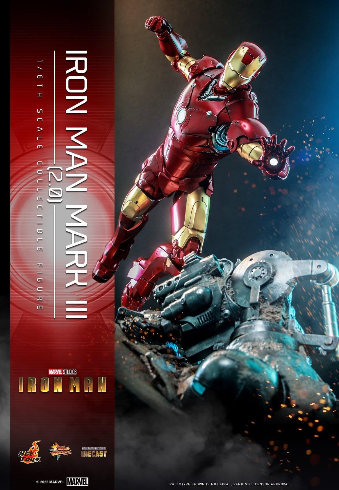 Preventa Figura Iron Man Mark III (2.0) Diecast marca Hot Toys MMS664D48 escala 1/6