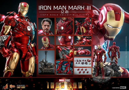 Preventa Figura Iron Man Mark III (2.0) Diecast marca Hot Toys MMS664D48 escala 1/6